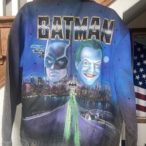 The Tony Alamo Batman Themed Blue and Black Jean  Jacket